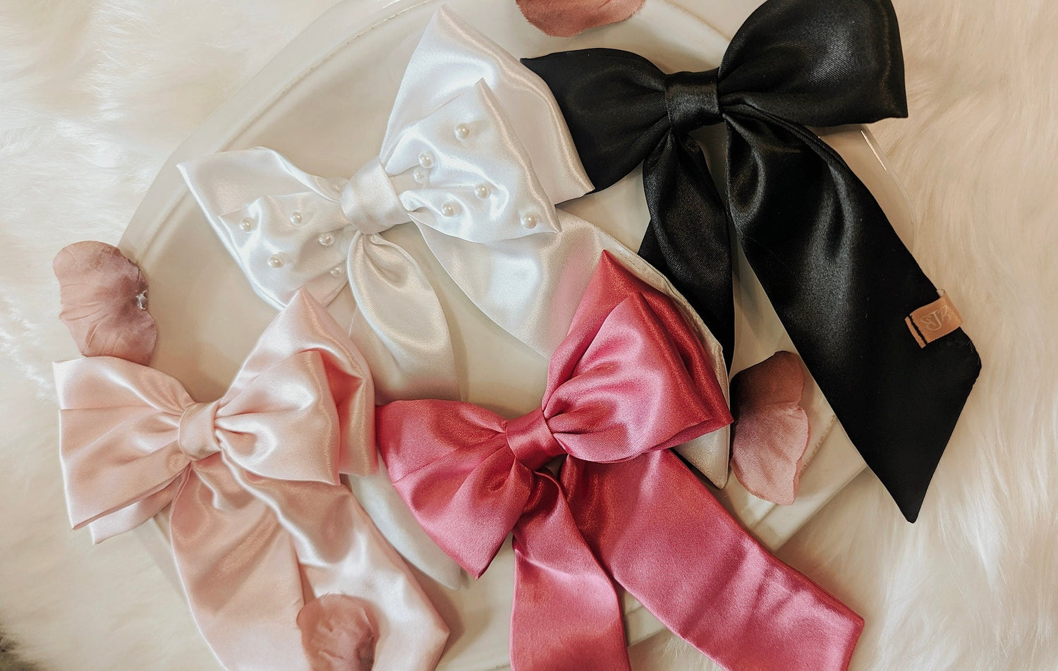 Red, Pink, and White Hair Bows
